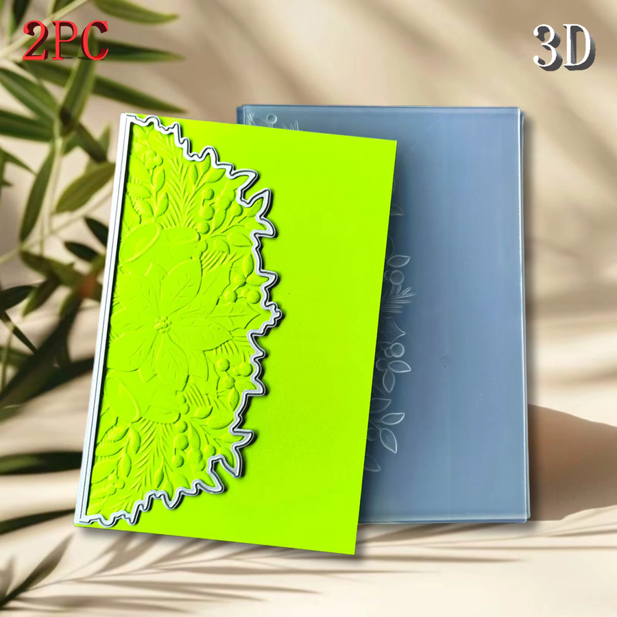 3D-geprägte Ordner- und Schneidform mit Spitzenglockenrand aus Kunststoff für Visitenkarten und Scrapbooking - Bild 3