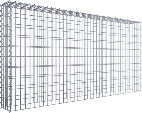 Gabiona Anbaukorb Typ 3 aus Stahl in Silbergrau, B/T/H: 100 x 20 x 20 cm, Maschenweite 5 x 10 cm - Bild 1