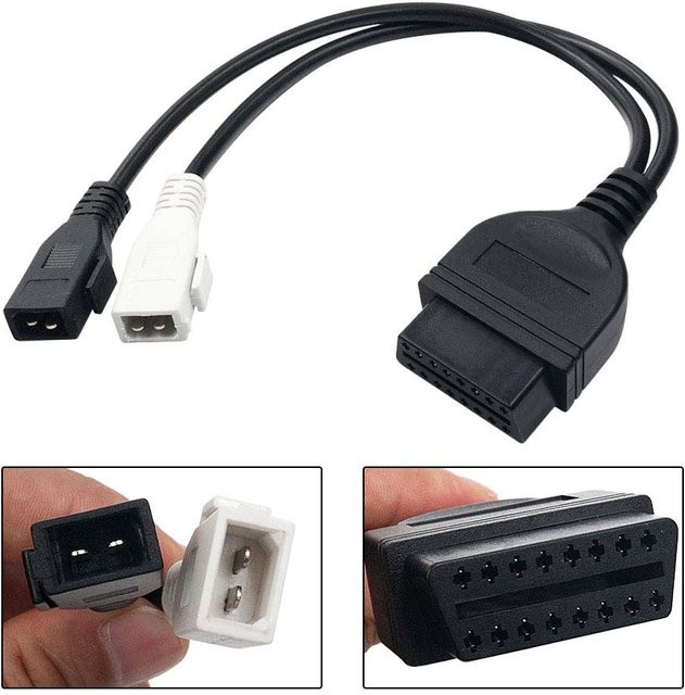 Aermotor OBD2 Adapterkabel 2p auf 16pin für Audi, Schwarz - Bild 1