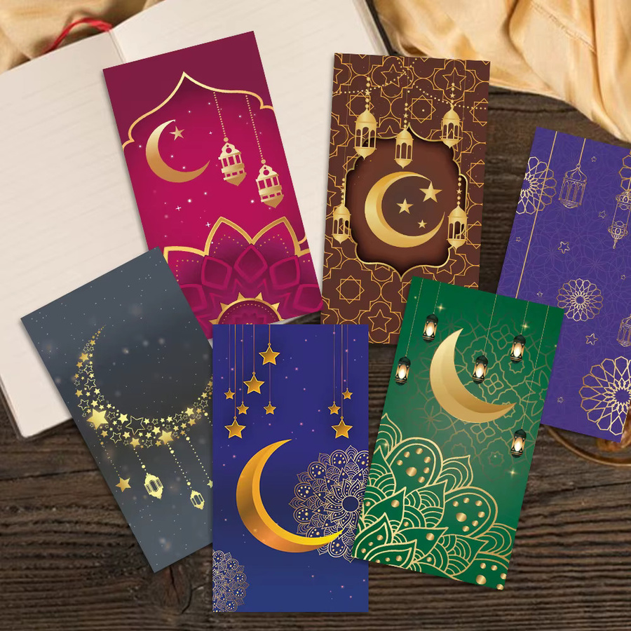 6 Stück Eid Mubarak Geldumschläge aus Papier für Ramadan Eidi Geschenkkartenhalter Eid al Fitr und Eid al Adha - Bild 4