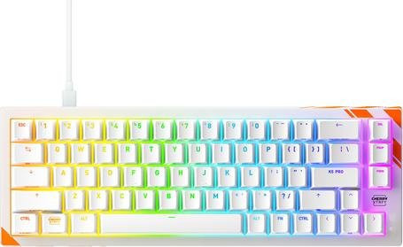 Cherry K5 PRO TMR Compact Mechanische Gaming Tastatur mit Hall-Effect-Switches, US-Layout, Weiß/Orange mit RGB-Beleuchtung - Bild 1