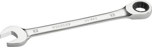 Stanley Ringmaulschlüssel mit Ratsche in Silber, Schlüsselweite: 17 mm - Bild 1
