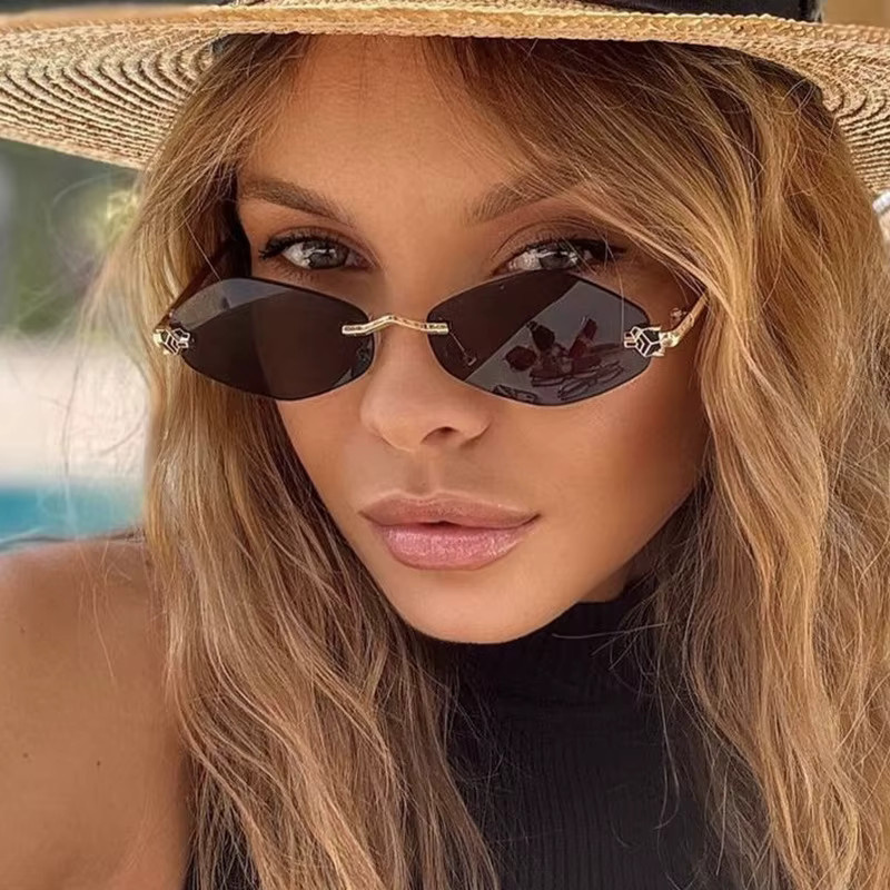 Julyrays Sonnenbrille randlos, Metall, Damen, unregelmäßige Raute - Bild 2