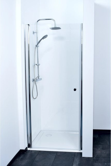 Sanotechnik Sanoflex Schwenktür aus Glas in Chrom und Transparent, B: 75 cm, H: 195 cm - Bild 1