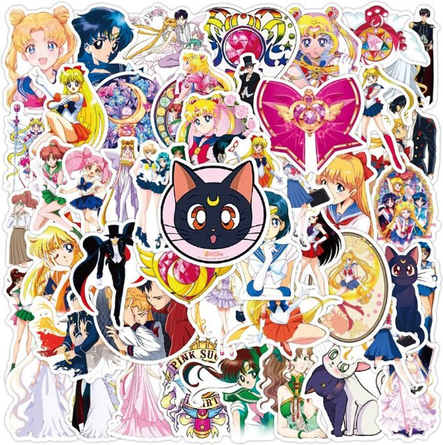 Bandai Sailor Moon Aufkleber, 50-teiliges Set, bunt - Bild 1