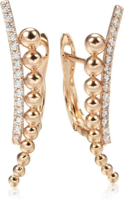 Hängeohrringe Rosegold, Zirkon, Damen - Bild 1