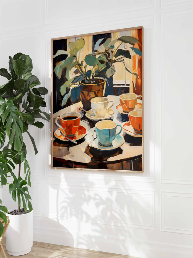 Vintage Kaffee Illustration Poster von SHENCHEN in Mehrfarbig als rechteckiger Papierposter für deine Küchen-Dekoration - Bild 3