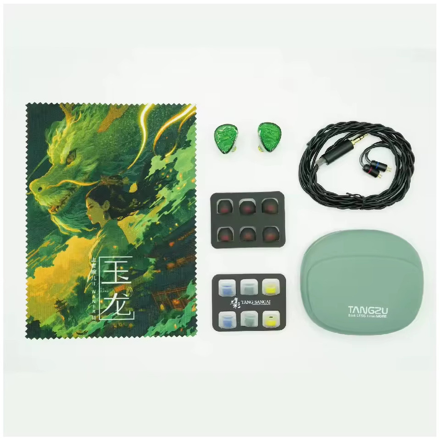 TANGZU WANER 2 Jade Dragon Edition In-Ear-Kopfhörer mit 10 mm PET Single Dynamic Driver in Grün inklusive Silikon-Aufbewahrungstasche und Sancai Wide Bore Tips - Bild 5