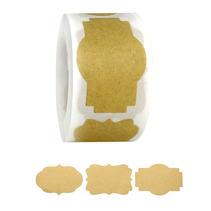 Braune Kraftpapier Rollenaufkleber für Verpackungen, Geschenke und Scrapbooking - Bild 2