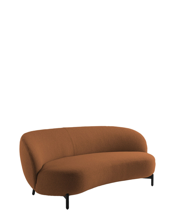 Kartell Lunam Sofa Orsetto in Braun mit Bouclé-Bezug und Metallgestell - Bild 2