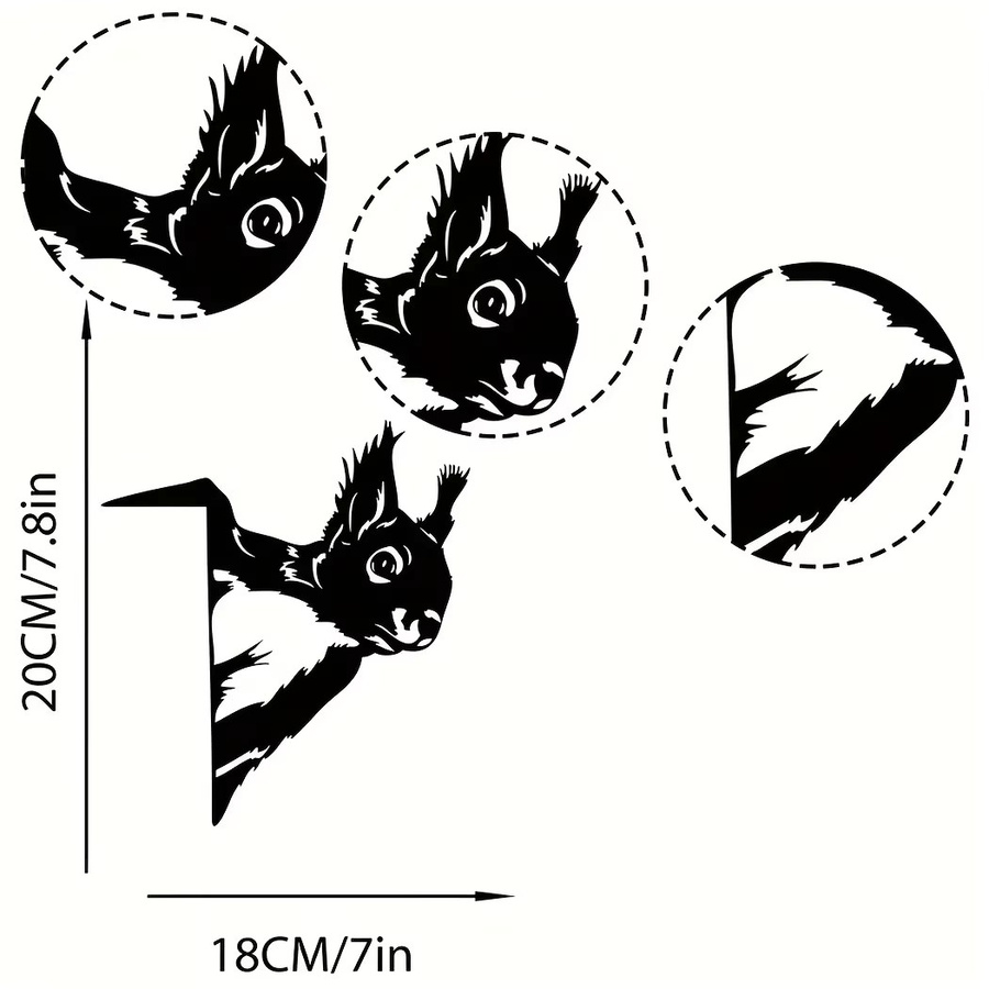 Dekorative Metall-Eichhörnchen-Skulptur von CIFBUY in Schwarz für den Garten - Bild 3