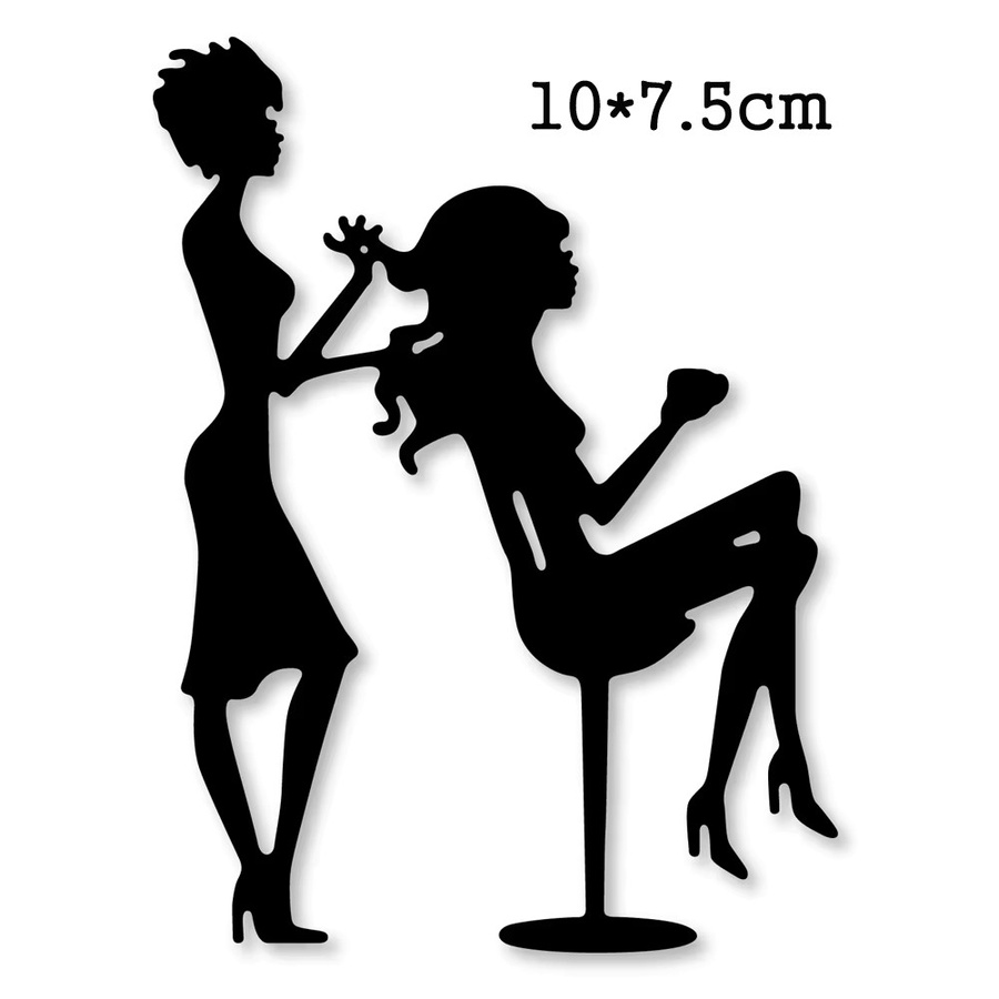 Schneideform aus Metall in Frauen-Silhouette für Scrapbooking und Bastelarbeiten, Schwarz - Bild 2
