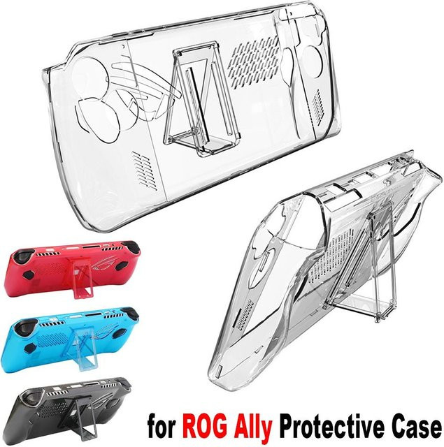 Asus ROG Ally Schutzhülle mit integriertem Ständer und stoßfester Rückseite, transparent-blau - Bild 1