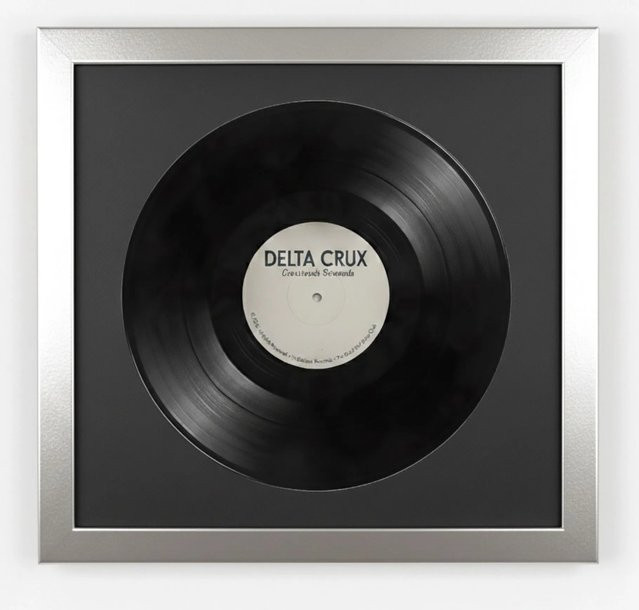 K-Möbel Schallplatten Rahmen Platin 2er Set mit schwarzem Passepartout für Vinyl, B/H: 40 x 40 cm - Bild 1