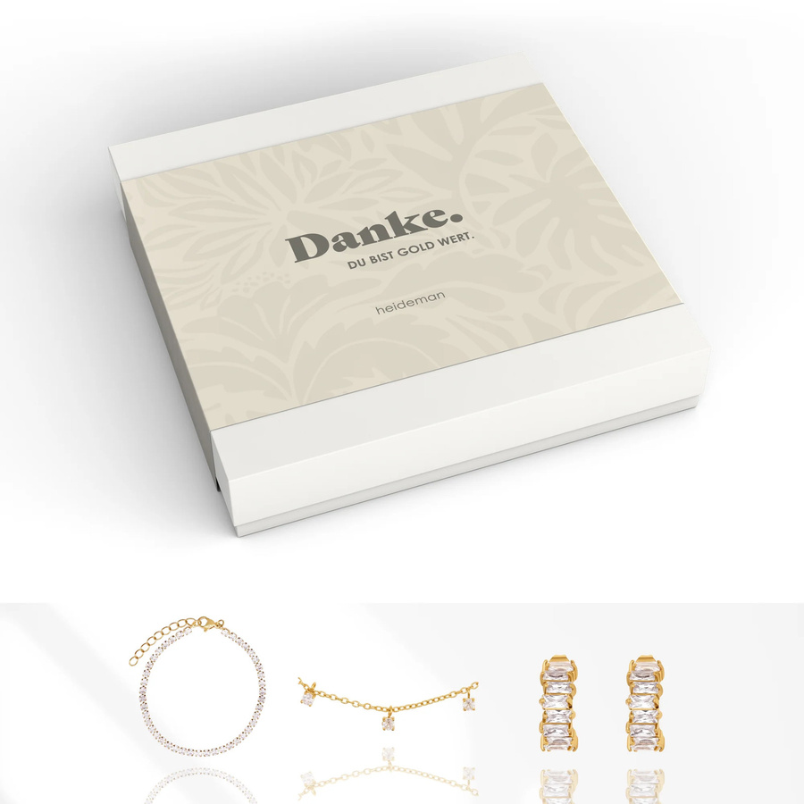 Heideman Geschenkbox Danke, Gold, Kristall, Damen - Bild 1