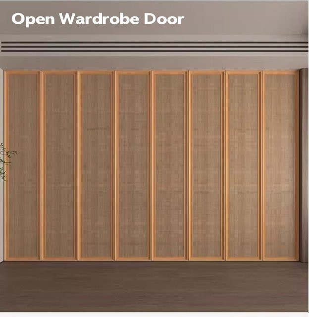 Sunroad Japanische Schiebetür aus Massivholz und gewebtem Bambus im orientalischen Design - Bild 1