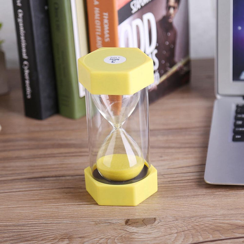 Bunte Sanduhr aus Glas von Tooarts mit Timer für 3, 10, 20, 30 oder 60 Minuten, hexagonale Dekoration für dein Zuhause oder Büro in Gelb, Grün, Orange, Rot oder Blau - Bild 4