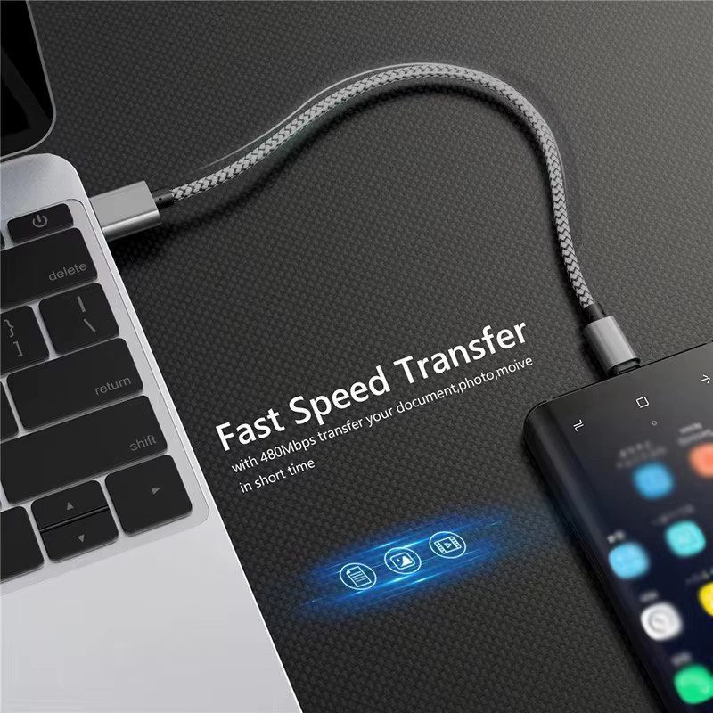 USB-A auf Typ-C Nylon-Datenkabel für Huawei, Samsung und Android-Handys, Farbe: Rot - Bild 6