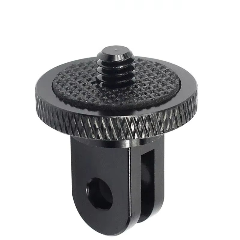 360 Grad drehbarer 1/4 Zoll Schraubstativadapter in Schwarz für GoPro und Insta360 Kamerazubehör - Bild 2