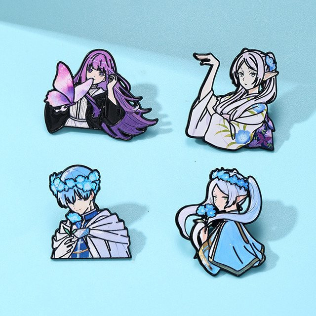 4er-Set Sousou no Frieren Emaille-Pins, Bunt, Reversnadel - Bild 1