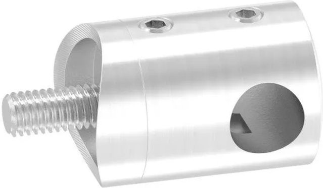 FeNau Querstab-Endhalter aus Edelstahl V2A in Silber für Rohr Ø 42,4 mm mit Sackloch Ø 10,2 mm Rechts - Bild 1