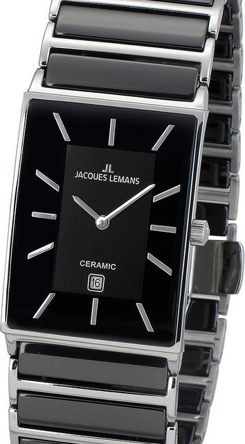 Jacques Lemans Herrenuhr, Quarz, Edelstahl, Schwarz, 28 mm, 5 ATM - Bild 1