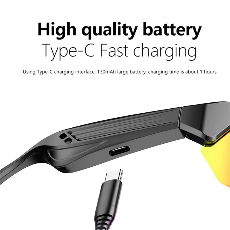 Luxuglow Bluetooth Smart Sonnenbrille mit Audio-Funktion und Headset für Sport und Radfahren in Blau - Bild 4