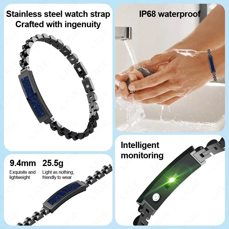 LIGE Smartwatch für Frauen mit Herzfrequenzmonitor und IP68 Wasserdichtigkeit, kompatibel mit Android und iOS, in Gold oder Schwarz - Bild 1