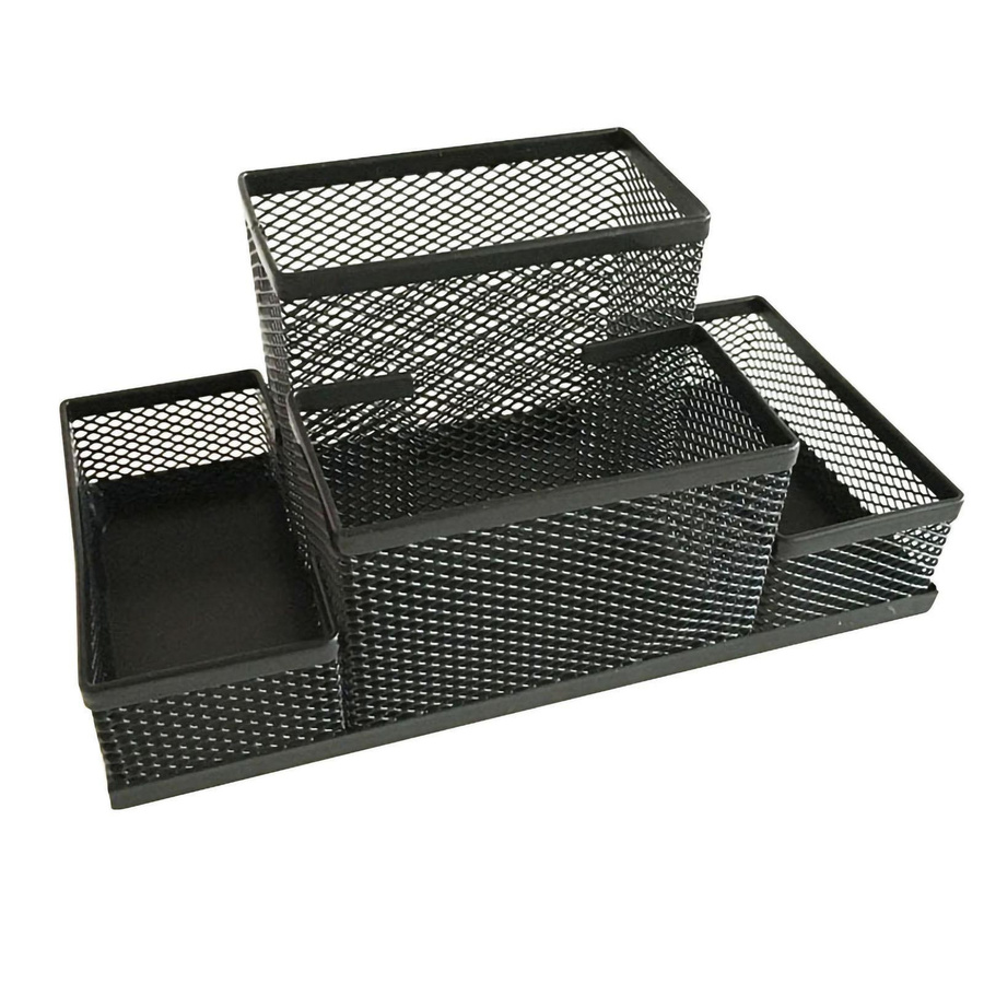Igeteck Schreibtisch-Organizer aus Metall mit 4 Fächern in Schwarz - Bild 2