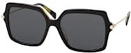 Michael Kors MK 2247U Sonnenbrille, Quadratisch, Vollrand, Kunststoff, Damen, Schwarz, Grau - Bild 1