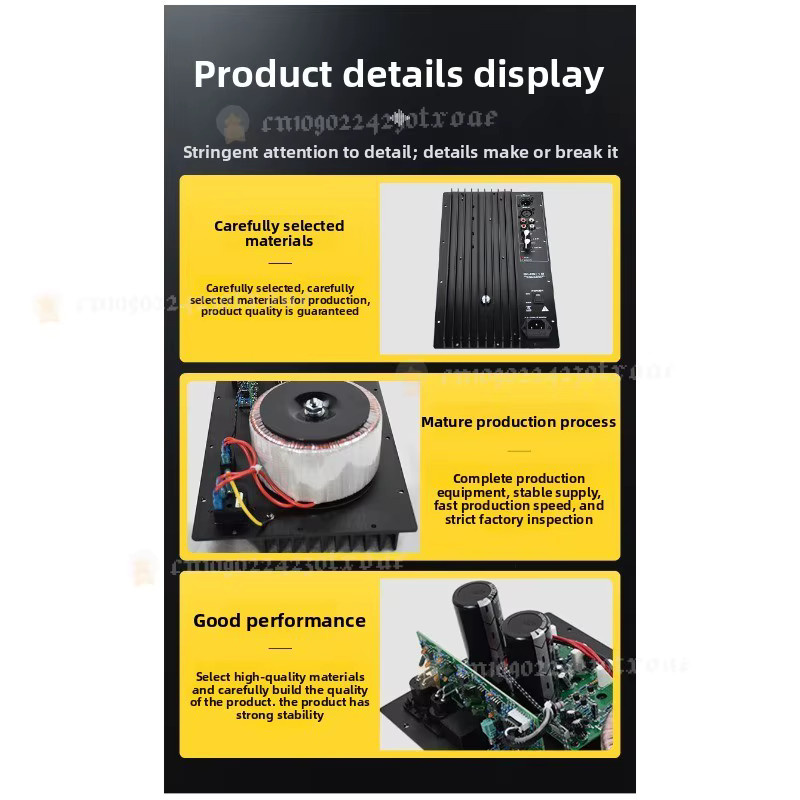 300W Hochleistungs-Subwoofer-Verstärkerplatine in Schwarz für 15 Zoll Aktiv-Subwoofer - Bild 3