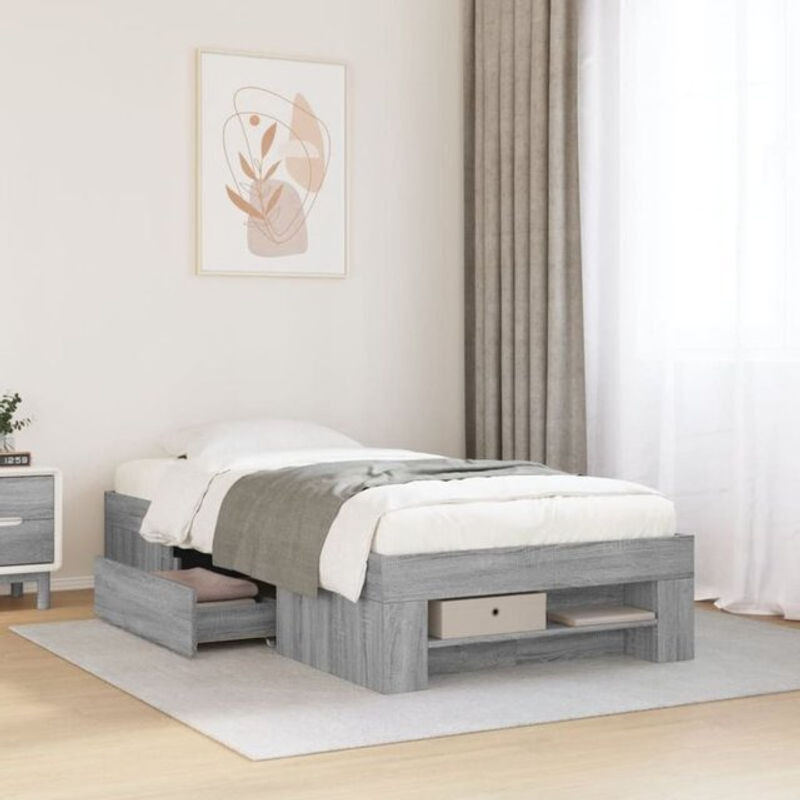 Vidaxl Funktionsbett aus Holzwerkstoff in Grau, B/T/H: 75 x 190 cm - Bild 1