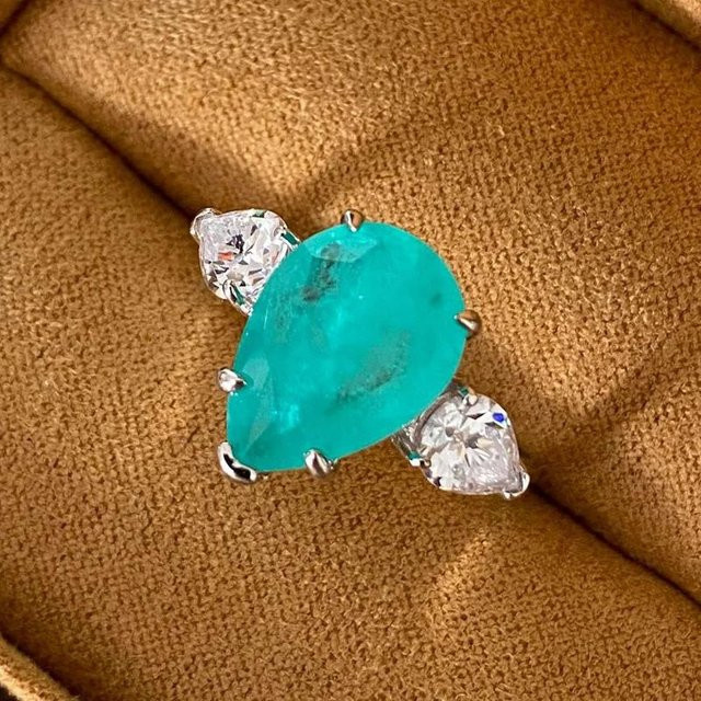 YIRAN Ring, Paraiba Wassertropfenring, Damen, blau - Bild 1
