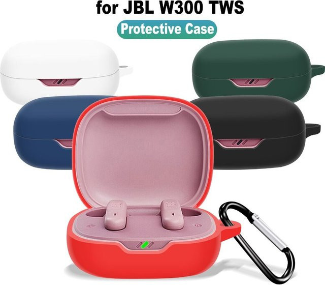 Stoßfeste Silikon Kopfhörer Abdeckung in Grün für JBL W300 TWS Drahtlose Bluetooth Ohrhörer mit Schutzhülle für die Ladebox - Bild 1