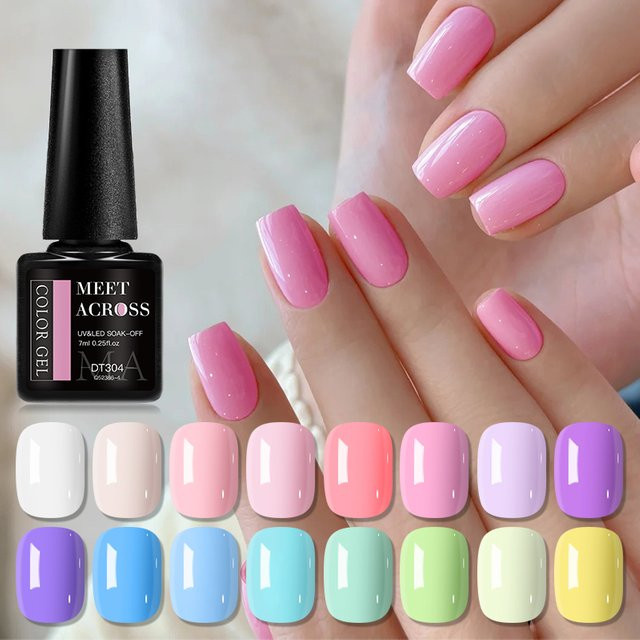 MEET ACROSS Macaron Color Gel Nagellack, Glänzend - Bild 1