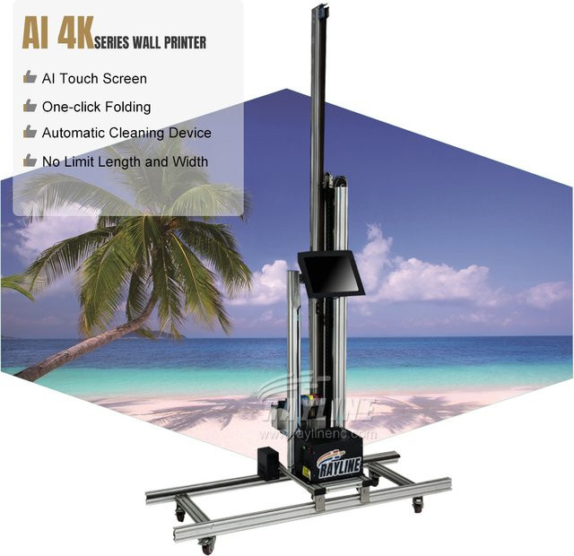 Rayline AI 4K Wanddruckermaschine Tragbarer UV 3D Vertikal-Direktdrucker für Glas, Holz, PVC und Metall in Silber - Bild 1