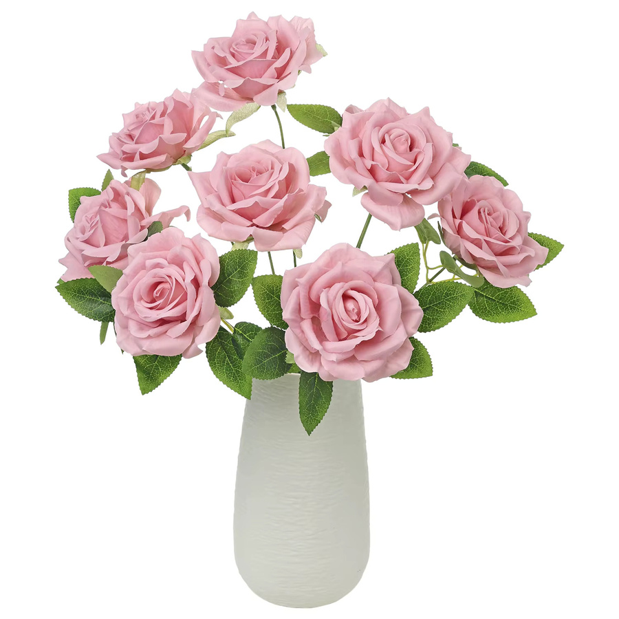 Künstlicher Blumenkranz mit Seidenrosen von dycrazy in Pink für Hochzeiten und Heimdekoration - Bild 3
