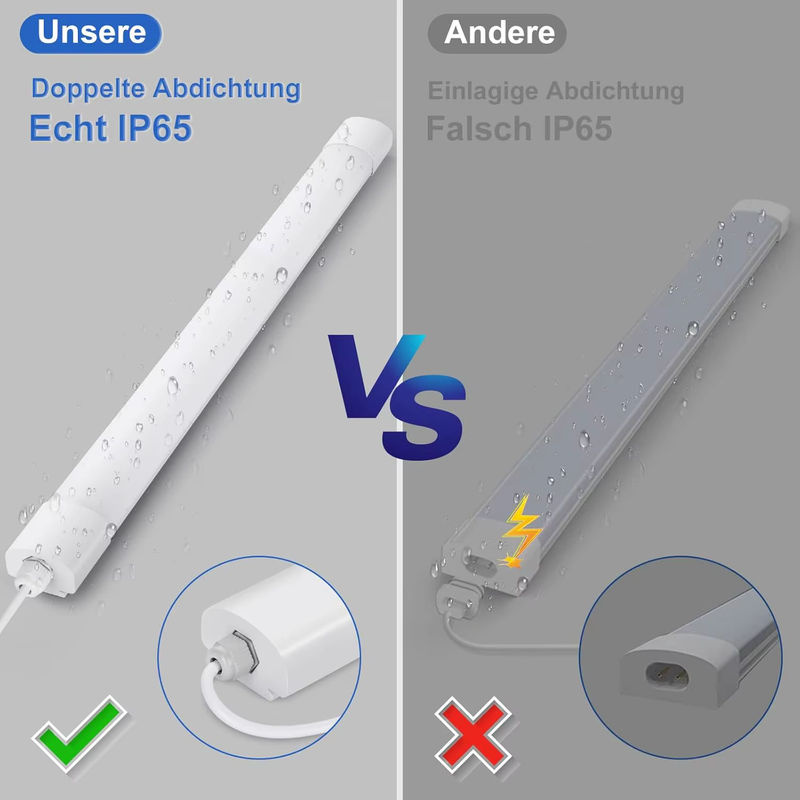 Oeegoo LED-Kellerlicht Set, 3er Pack, IP66 wasserdicht, Farbe: Weiß, geeignet für Keller, Werkstatt und Büro - Bild 3