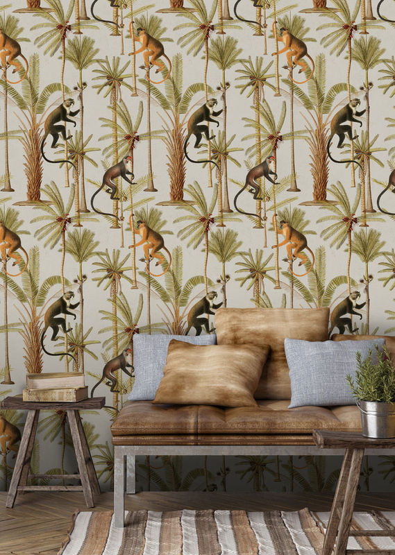 MINDTHEGAP Mural Wallpaper Barbados in Beige und Multicolour mit tropischem Floral- und Botanik-Design - Bild 2