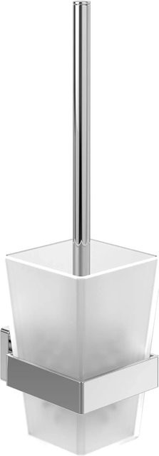 Villeroy & Boch Elements WC-Bürstengarnitur Wandmontage aus satiniertem Glas und Chrom in Weiß und Silber, Höhe: 118,0 cm, Breite: 94,0 cm - Bild 1