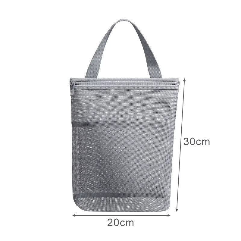 Meltset Tragbare Kosmetiktasche als Kosmetik-Organizer und atmungsaktive Netztasche für Reisen und Strand, Grau - Bild 2