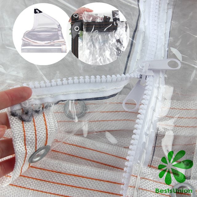 Wasserdichte transparente PVC Plane mit Reißverschluss und schwarzem Rand für Garten und Outdoor - Bild 1