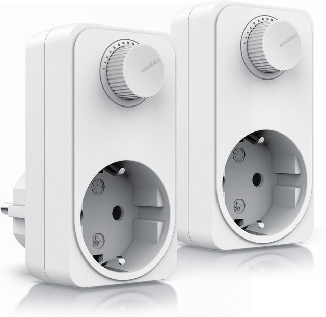 BEARWARE 2er Set Universal Steckdosendimmer mit Drehregler in Weiß - Bild 1