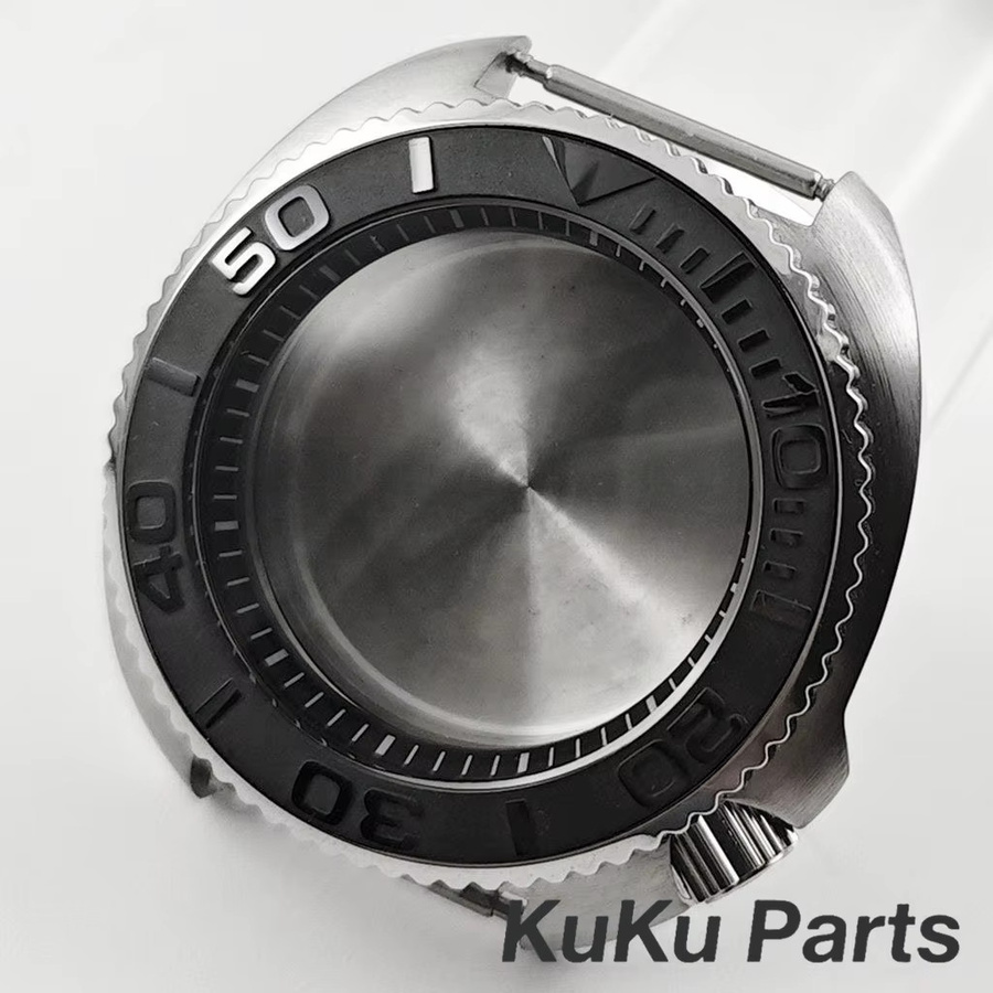 HUANXIAO Uhrengehäuse Turtle, Edelstahl, Schwarz, 44 mm, Unisex - Bild 2