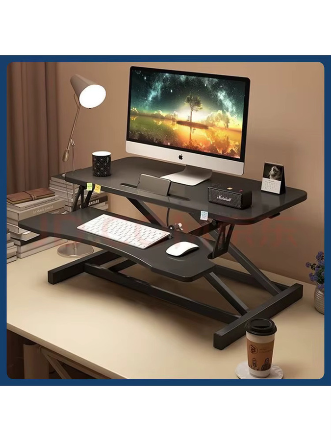 Elektrischer höhenverstellbarer Stehschreibtisch von LIUSHADUOLA in Schwarz, ergonomischer Schreibtisch für das Home-Office, B/T/H: 80 x 40 x 50 cm - Bild 4