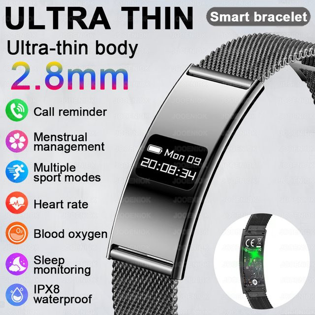 ChiBear Smart Armband Schwarz mit Herzfrequenz- und Schlafmonitor sowie Wasserdichtigkeit für Android und iOS - Bild 1