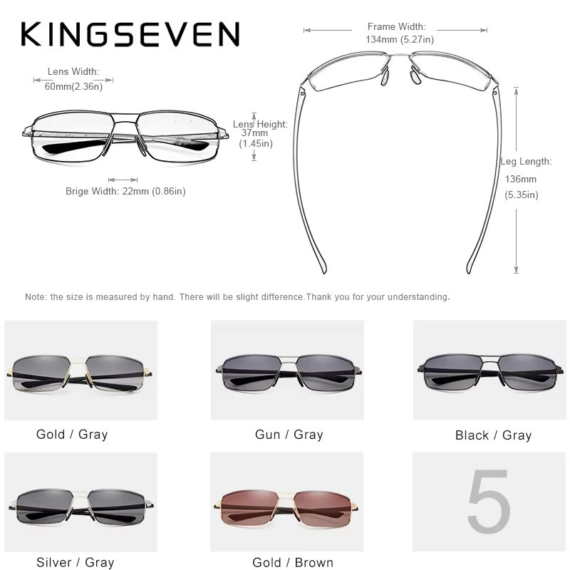 Kingseven Sonnenbrille, quadratisch, schwarz, Unisex - Bild 5