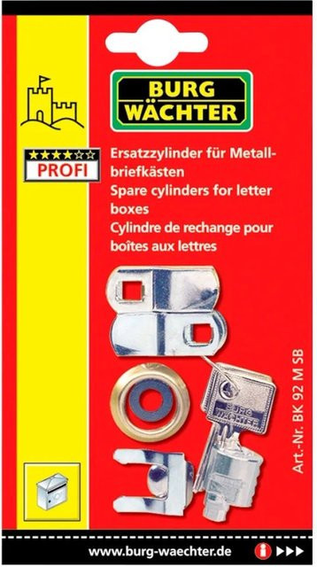 Burg-Wächter Briefkasten-Zylinder BK 92 M SB aus Edelstahl in Silber und Kupfer - Bild 1