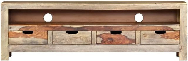 vidaXL TV-Schrank aus Sheesham Massivholz in Braun mit rustikalem Design, B/T/H: 130 x 30 x 40 cm - Bild 1
