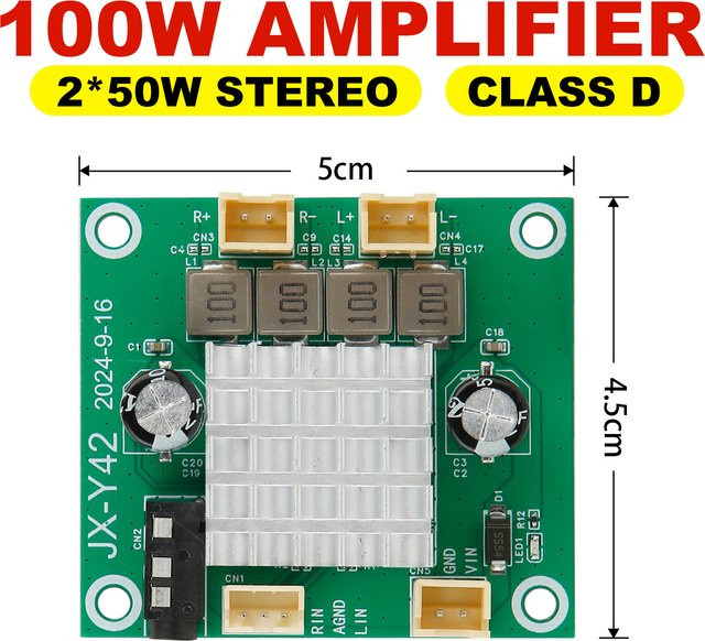 ARUIMEI 100 W Digital Stereo Klasse D Audio Power Verstärker Bord DIY 2,0 Kanal 50 W + 50W Sound Board - Bild 1